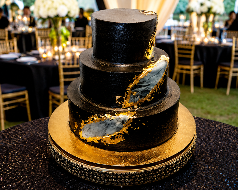 Black & Gold Geode Cake